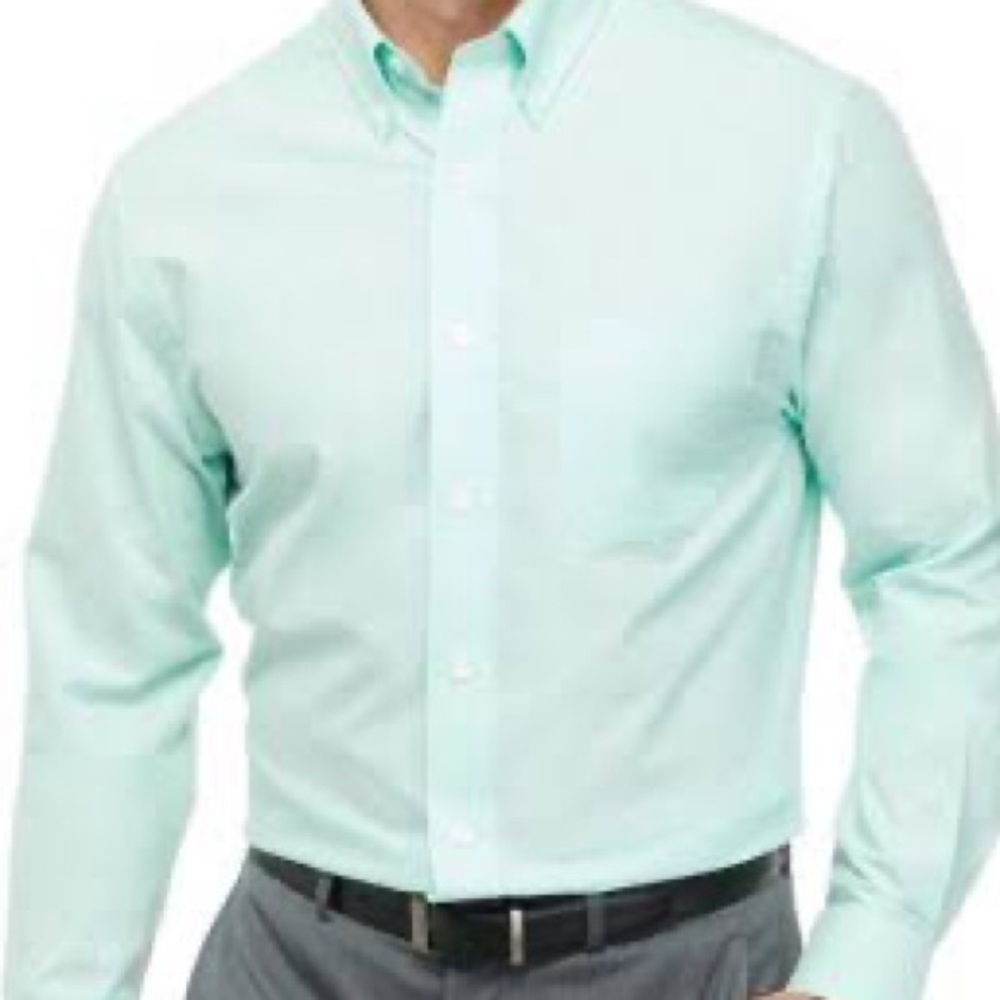 NWT Izod Men's Button Down Collar Long Sleeve Shirt Mint Leaf New